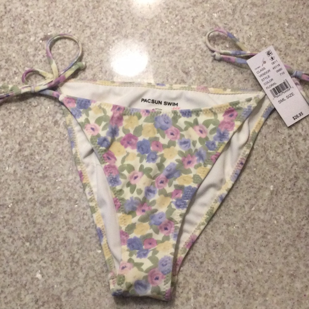 PacSun Floral Tie-Side Bikini Bottom - Pastel Floral